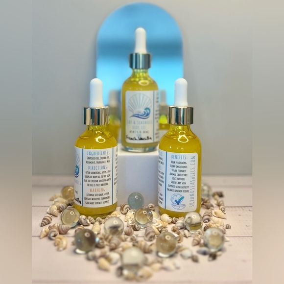 LAST ONE Hand Crafted “French Vanilla” Shimmering Body Oil by Sky & Seashells - Picture 2 of 4
